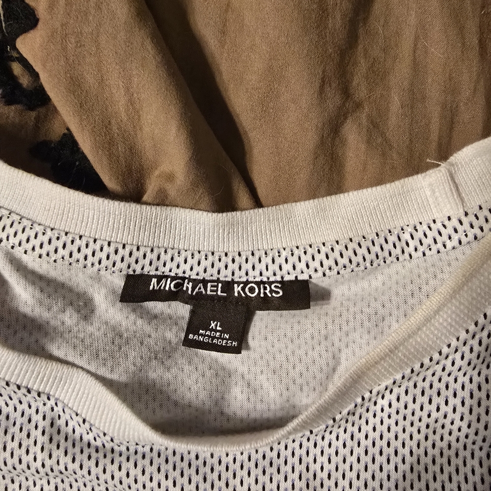Michael Kors White Perforated Top